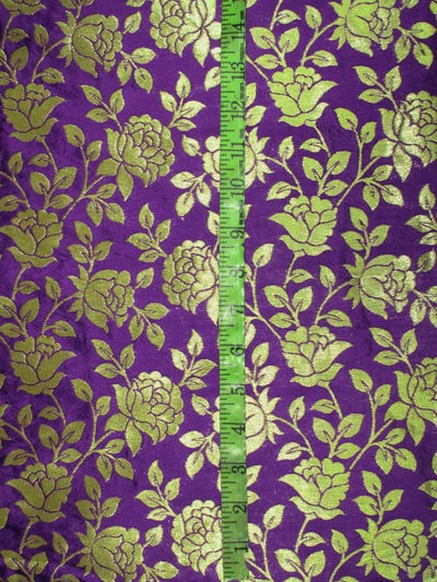 Brocade fabric purple x metallic gold color 44&quot;wide