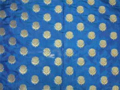 Brocade fabric royal blue x metallic gold color 44&quot; wide