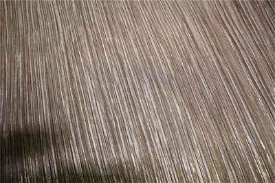 Brown Lurex Pleated Fabric ~ 58'' Wide