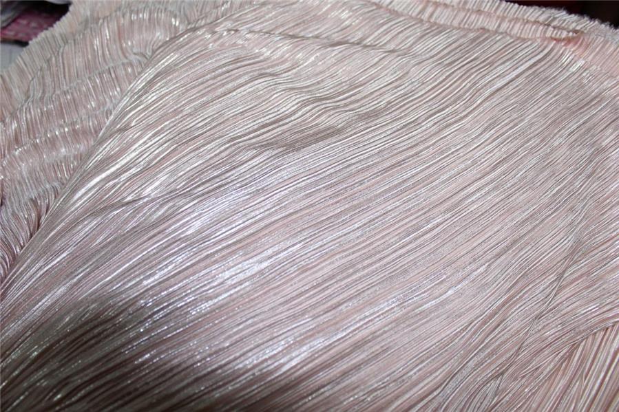 Light Pink Lurex Pleated Fabric ~ 58'' Wide