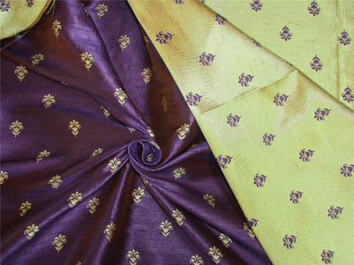 Reversible Brocade fabric Purple x red and motif color 56&quot;wide