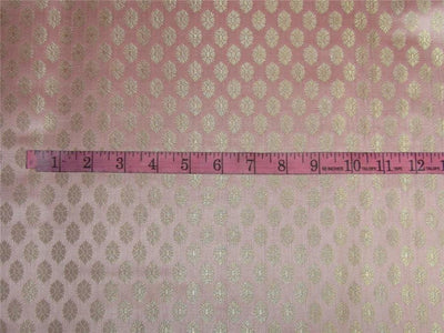 Brocade fabric pink x metallic gold color 44&quot;wide