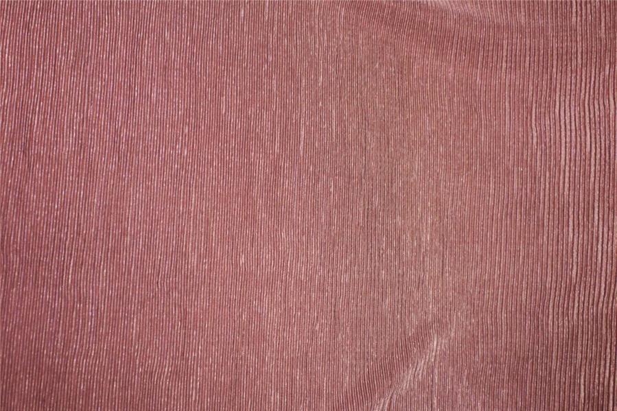 Dusty Rose color crushed polyester pleated satin fabric ~ 59'' wide