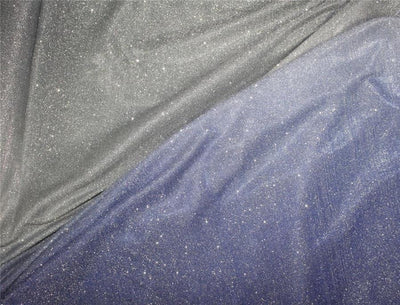 Ink Blue x Silver color Ombre shimmer Lycra fabric ~ 58'' wide.