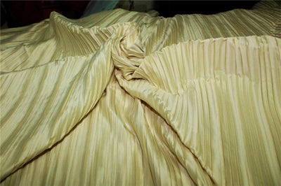 Champagne color satin pleated fabric ~ 58'' wide