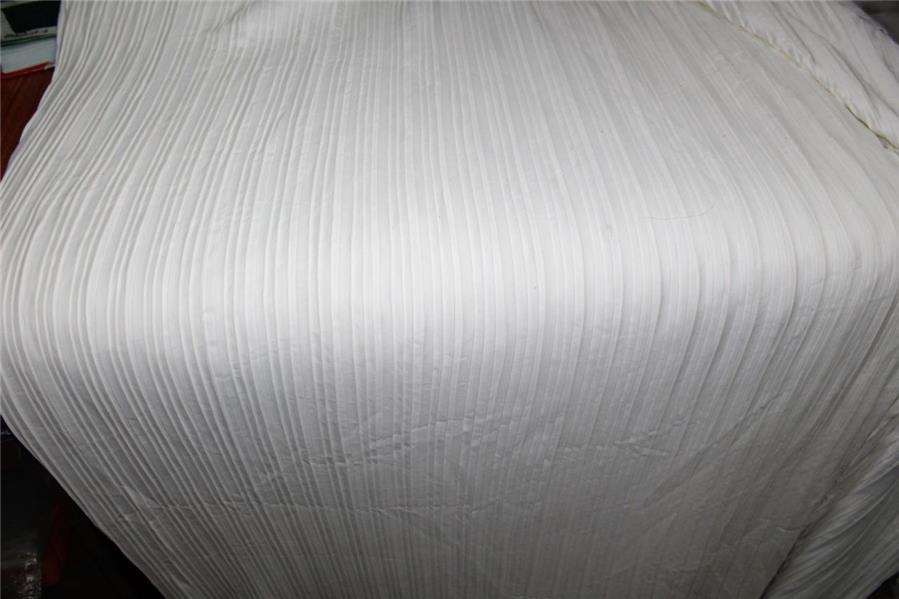 Ivory color satin pleated fabric ~ 58'' wide