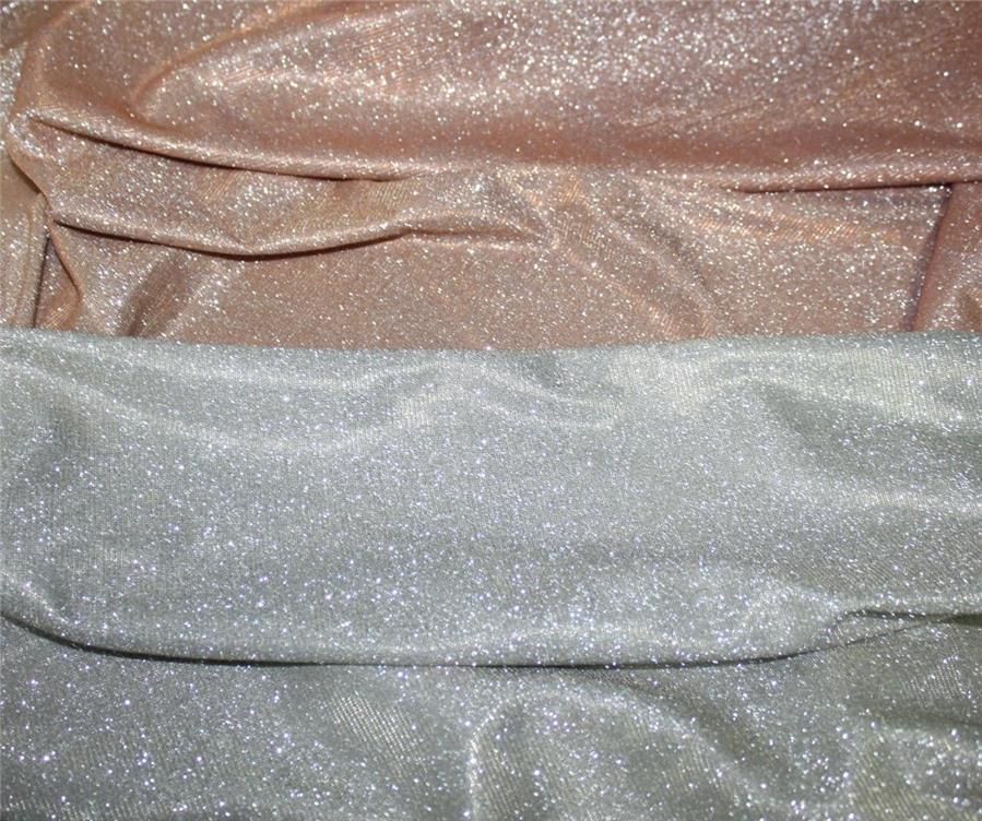 Golden Brown x Silver color Ombre shimmer Lycra fabric ~ 58'' wide.