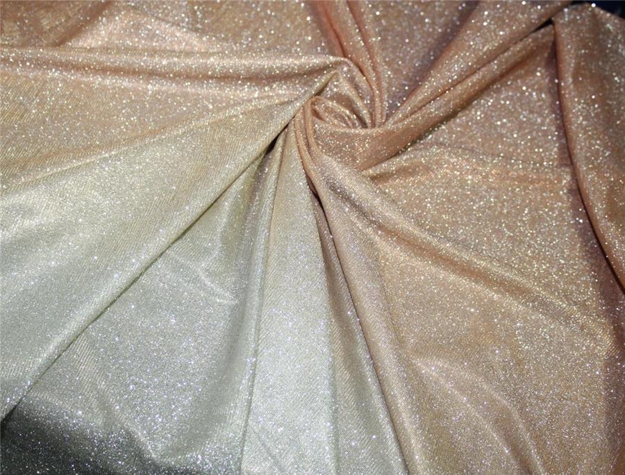 Golden Brown x Silver color Ombre shimmer Lycra fabric ~ 58'' wide.