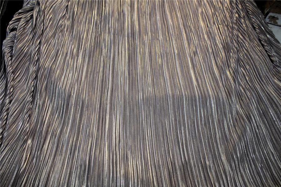 Grey x Gold Lurex Pleated Fabric ~ 58'' wide