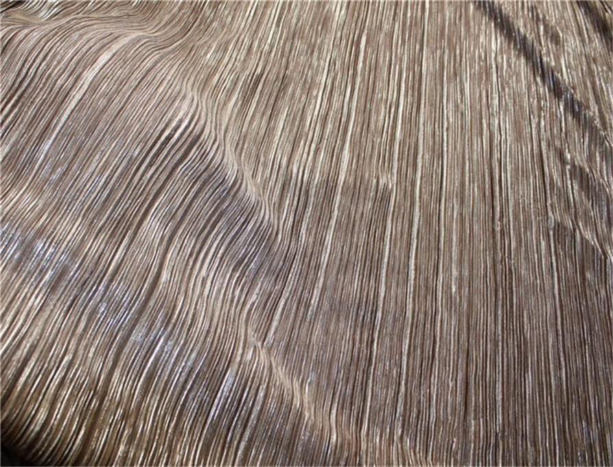 Brown x Silver Lurex Pleated Fabric ~ 58'' wide