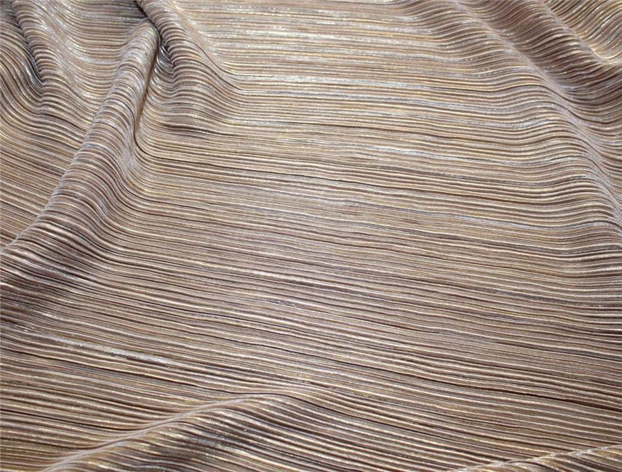 Gold x Gold Lurex Pleated Fabric ~ 58'' wide
