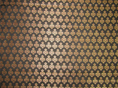 Brocade Fabric Black/metallic god and red Color 44&quot;wide