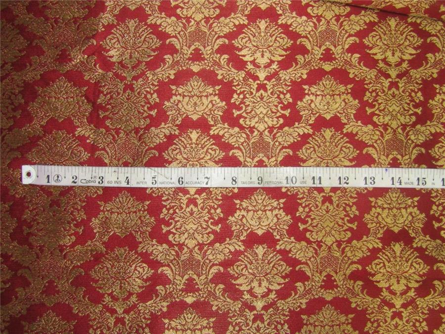 Brocade Fabric Dark red x Gold Color 56&quot;wide