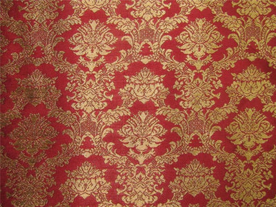 Brocade Fabric Dark red x Gold Color 56&quot;wide