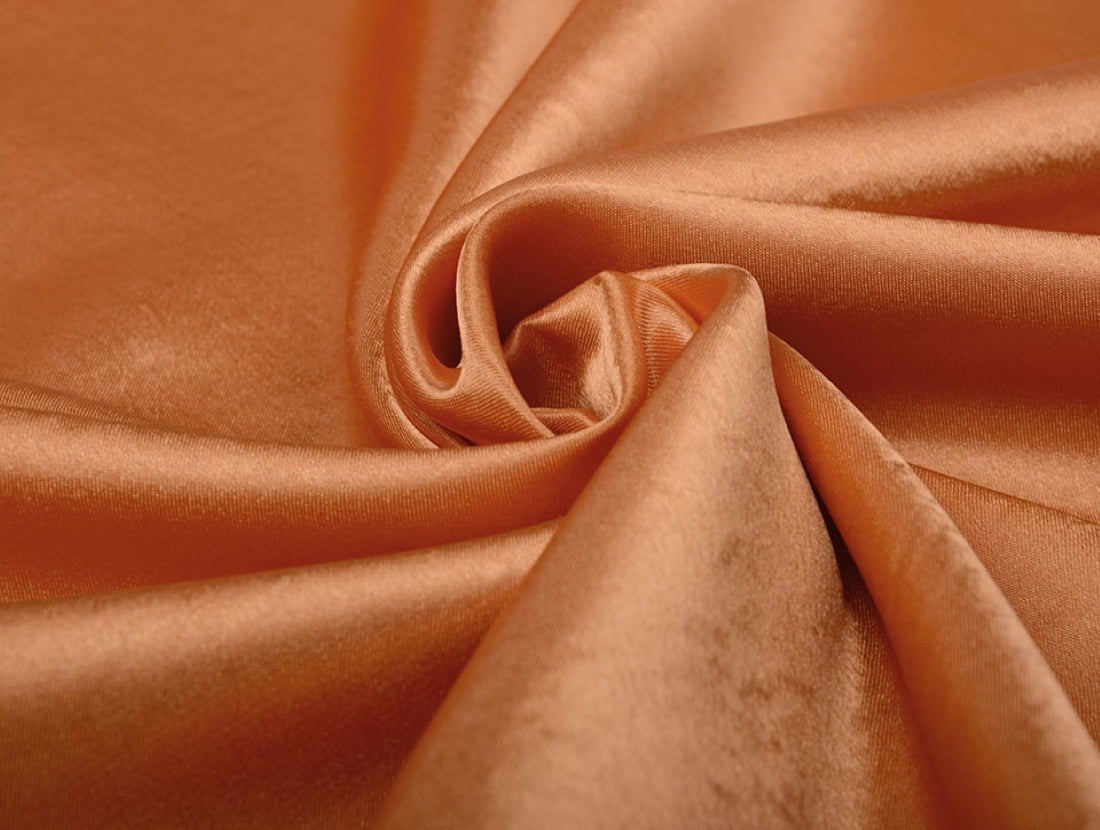 Carrot Orange viscose modal satin weave fabric ~ 44&quot; wide.(101)[11339]