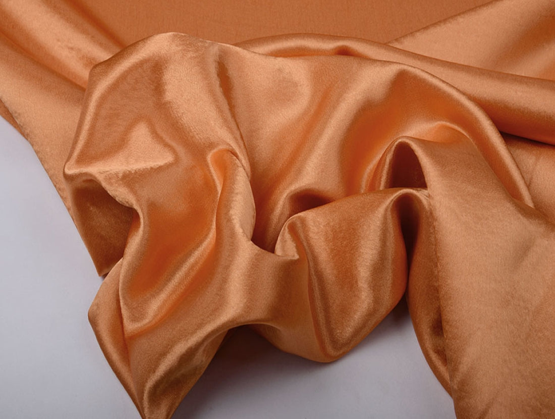 Carrot Orange viscose modal satin weave fabric ~ 44&quot; wide.(101)[11339]