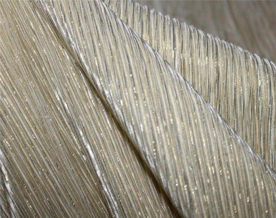Champagne x Gold Lurex Pleated Fabric ~ 58'' wide