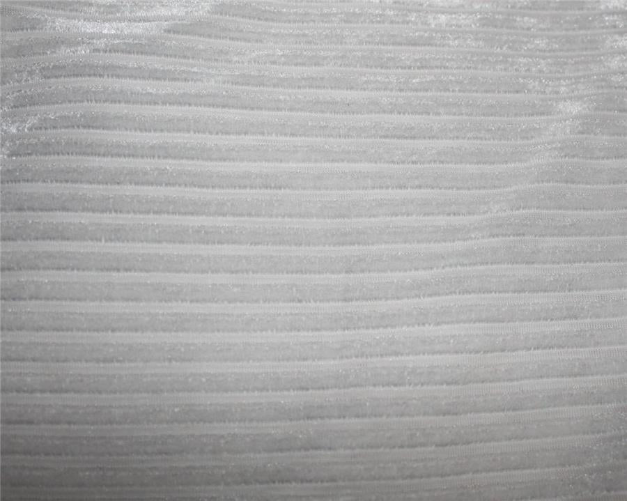 Knitted velvet stripe off white color fabric 60" wide [9252]