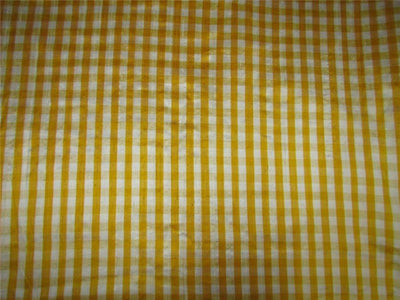 100% Silk Dupioni Fabric plaids yellow and white color 54'' wide DUP#C98[2]