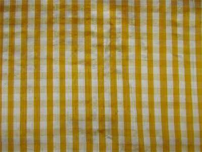 100% Silk Dupioni Fabric plaids yellow and white color 54'' wide DUP#C98[2]