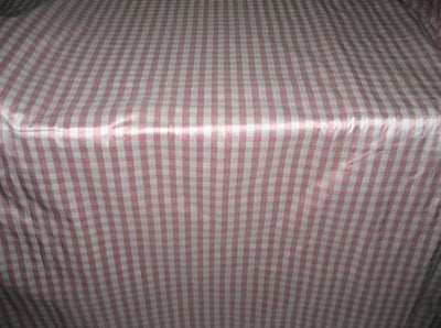 Silk Dupioni Fabric Baby Pink & Ivory color Plaids 54&quot; wide
