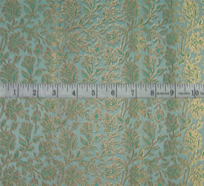 Brocade Fabric rich green x metallic gold color 44&quot;BRO676[2]