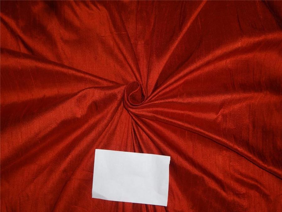 100% Pure Silk Dupioni Fabric Rusty Red Color 54" wide with Slubs MM72[3]