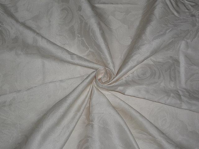 Silk taffeta fabric with jacquard Ivory color 54" wide TAFJ19[2]