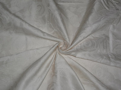 Silk taffeta fabric with jacquard Ivory color 54" wide TAFJ19[2]