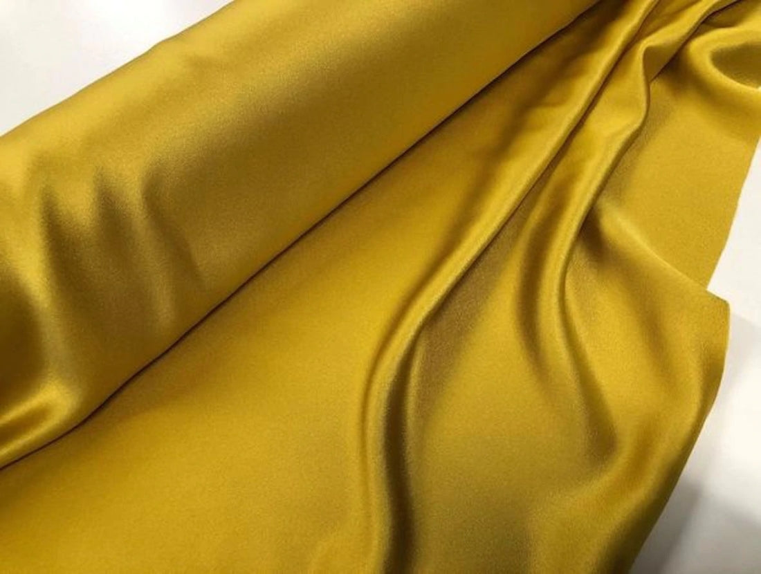 Golden Yellow viscose modal satin weave fabric ~ 44&quot; wide.(110)[8405]