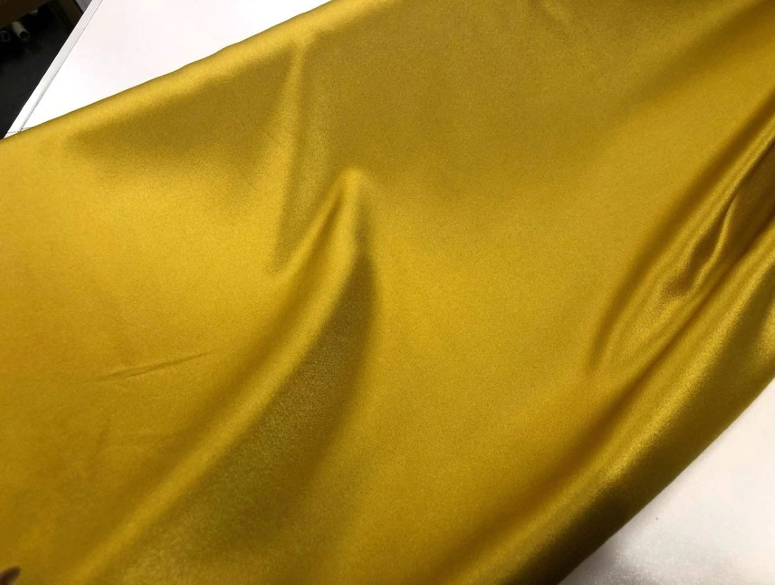 Golden Yellow viscose modal satin weave fabric ~ 44&quot; wide.(110)[8405]