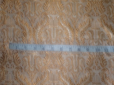BROCADE VESTMENT FABRIC Brown & Golden Beige color 44" wide BRO326[1]