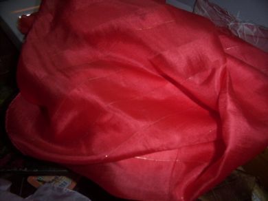 Silk fabric[Chilli red colour] 42&quot; wide - The Fabric Factory