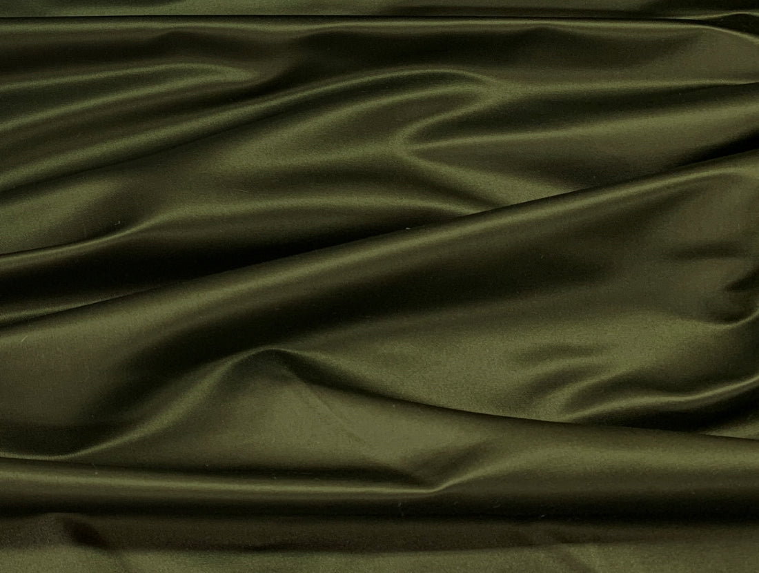 Dark Olive Green viscose modal satin weave fabric ~ 44&quot; wide sold by the yard.(11)[1432]