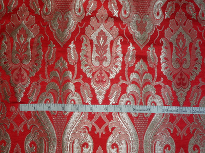 Heavy Brocade Fabric Red,Gold & Metallic Gold color 44" wide BRO334[3]