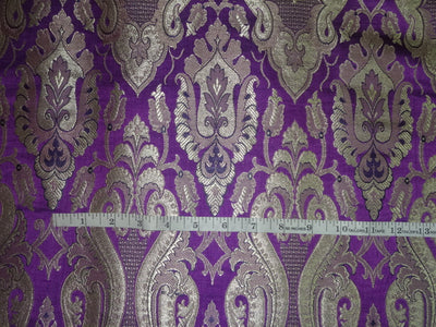 Heavy Brocade Fabric Purple,Gold & Metallic Gold color 44" wide BRO334[2]