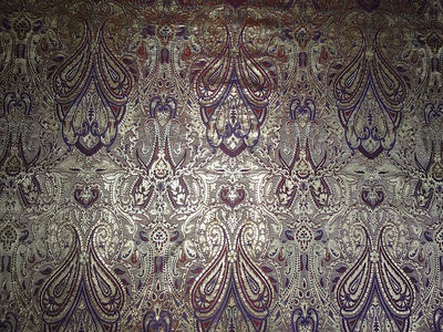 Brocade Fabric Red,Purple &amp; Metallic Gold color