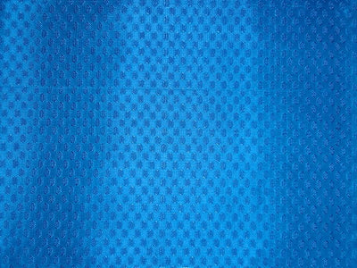 Pure SILK BROCADE FABRIC Indian Blue 44&quot;