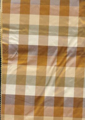 Silk taffeta plaids~rust/brown/ivory 54" wide Taf#C30[2]A