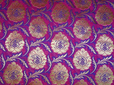 Heavy Brocade Fabric Pink,Purple & Metallic Gold color 44" WIDE BRO339[3]