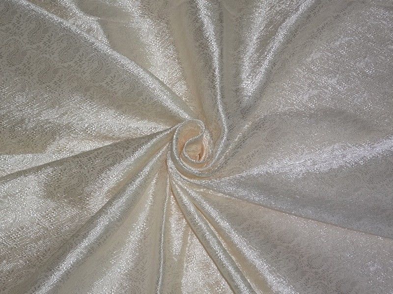 Spun Brocade fabric Cream Color BRO348[4]