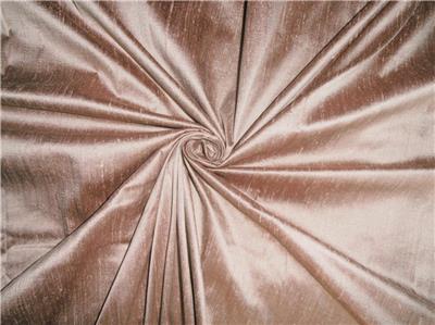 100% PURE SILK DUPION FABRIC BROWN X IVORY colour 54" wide WITH SLUBS MM17[1]