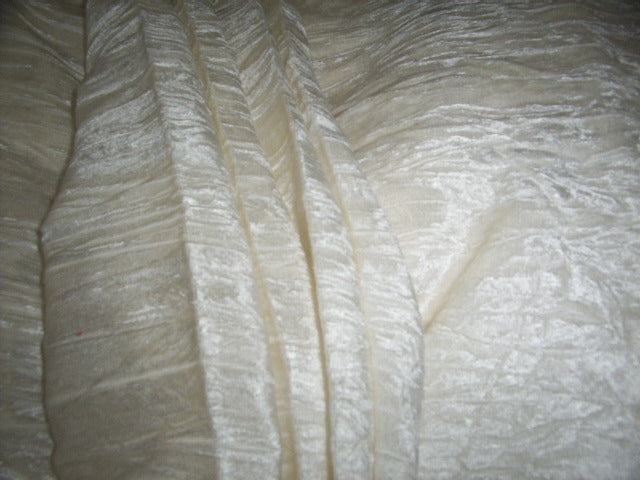 100% Crushed Velvet Ready to Dye Off White/Ivory Fabric ~ 52&quot; wide[585]
