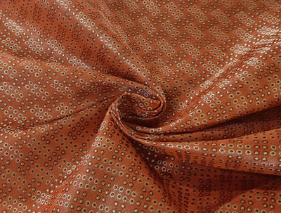 SILK BROCADE FABRIC orange 44" wide BRO14[5]