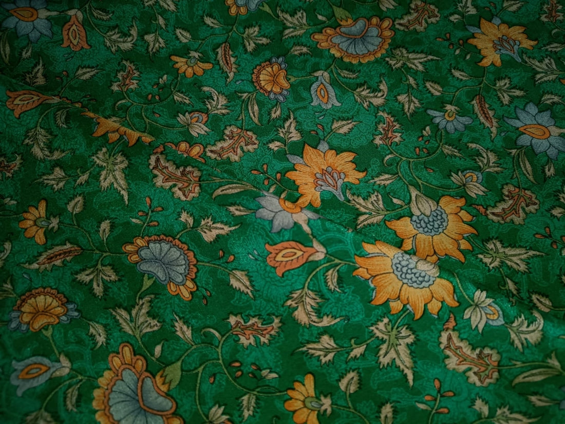 pure silk CDC crepe printed fabric 16 mm weight [7917]