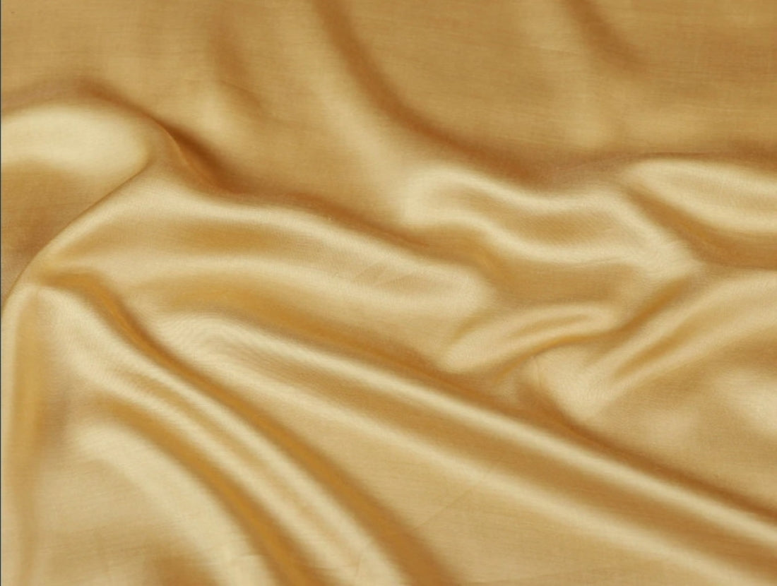 Light Gold viscose modal satin weave fabric ~ 44&quot; wide.(19)[1429]