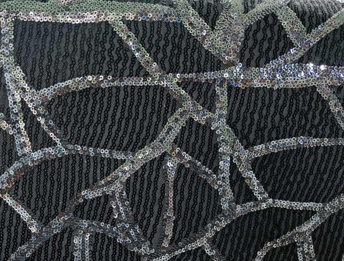 Net with Sequence Fabric 58&quot; available in two colors black\copper and silver\grey