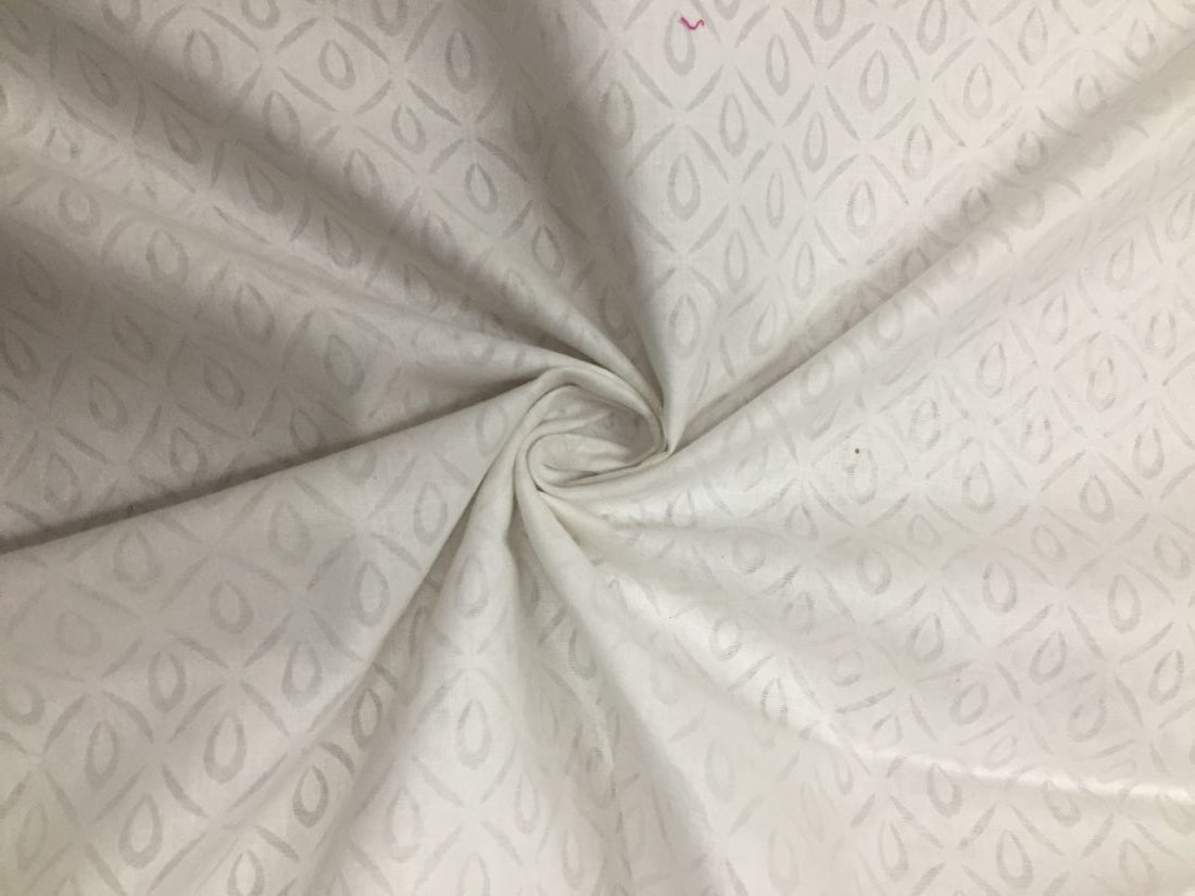 White cotton fabric pc brasso print 44" wide