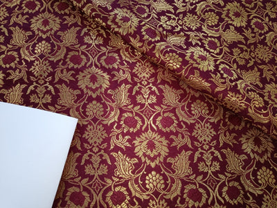 Brocade fabric burgundy x mettalic gold 44&quot;BRO827[1]