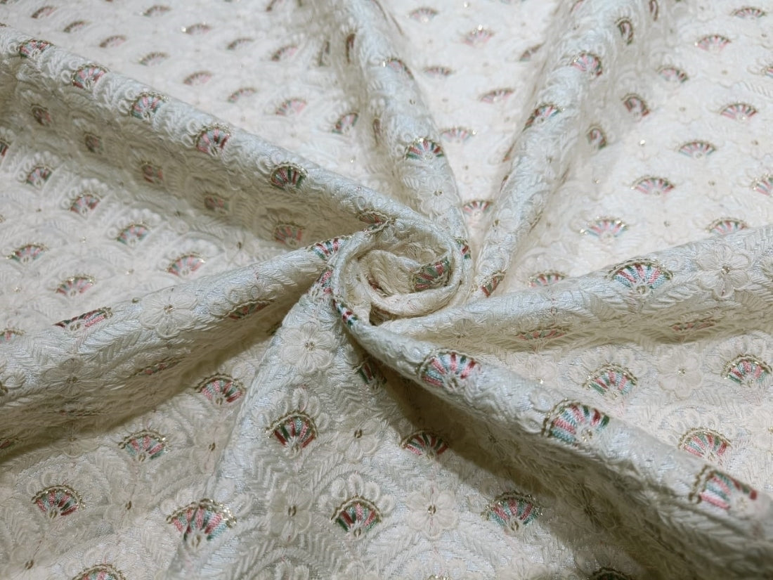 Embroidered Brocade with subtle sequence  fabric 44&quot; wide available in 3 different choice